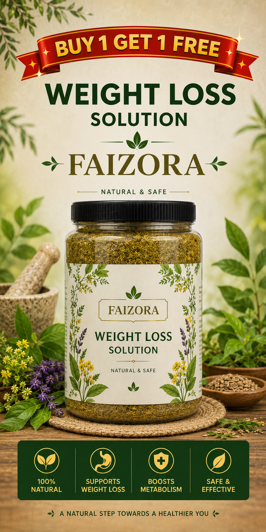 Faizora Slim Herb Phakki – Buy 1 Get 1 Free - Natural Weight Loss Formula