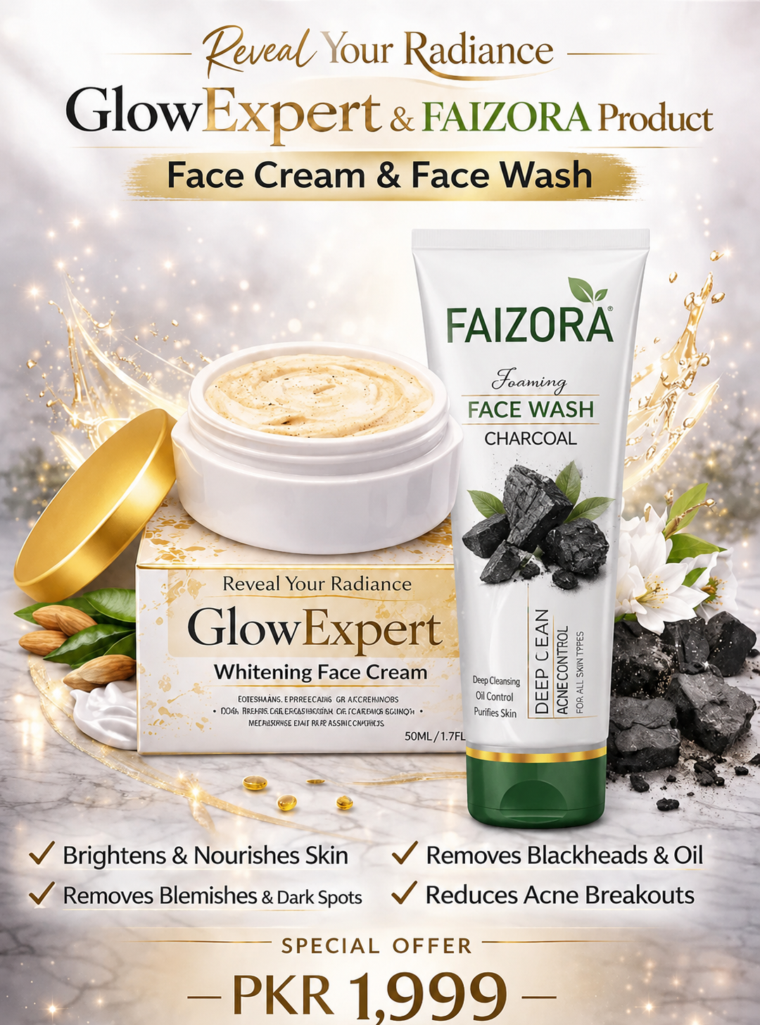 Faizora Skin Glow Deal – Face Wash + Face Cream Sirf PKR 2,200 Mein!