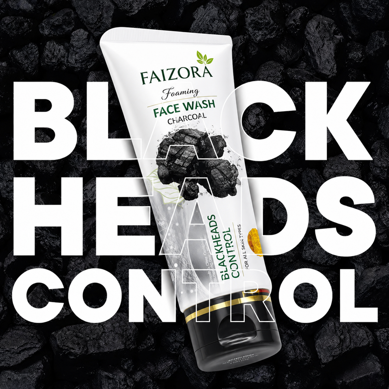 Faizora Foaming Charcoal Face Wash – Deep Clean & Glow