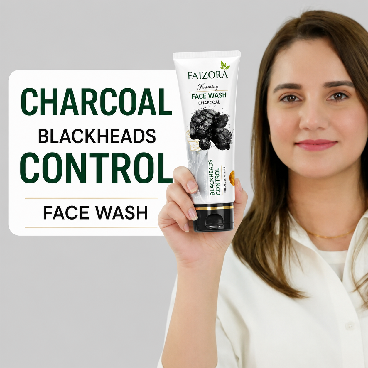 Faizora Foaming Charcoal Face Wash – Deep Clean & Glow